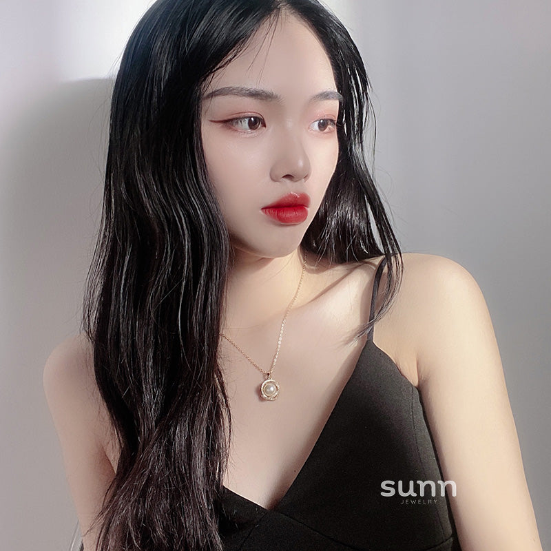 Phoenix Pearl Heart Pendant Necklace [0DRD99HQ]