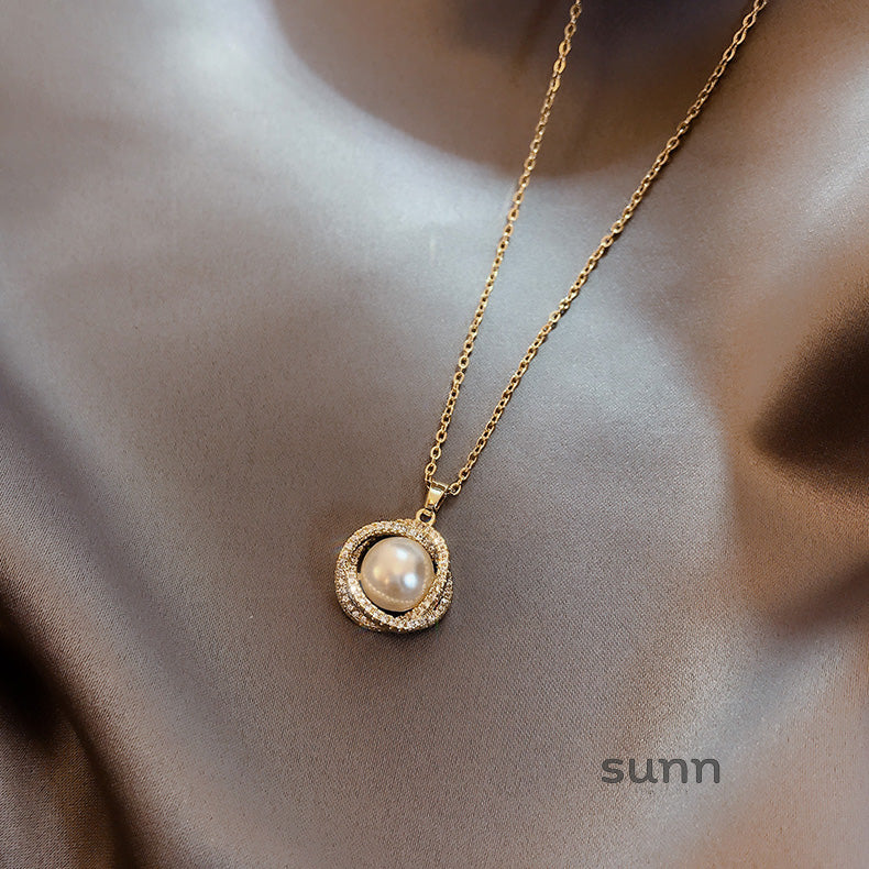 Phoenix Pearl Heart Pendant Necklace [51Y14H7U]