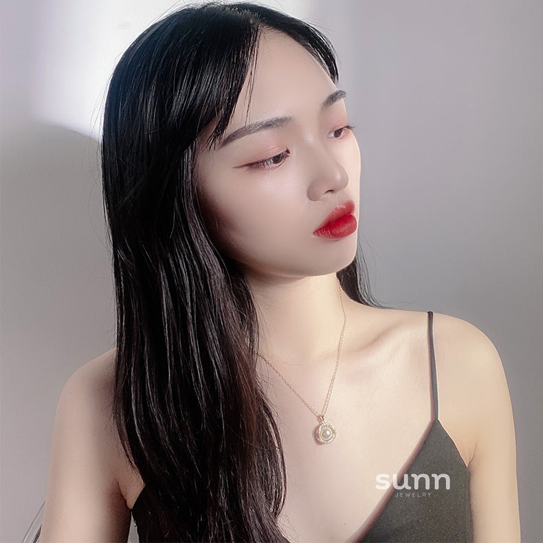 Phoenix Pearl Heart Pendant Necklace [YIHY5KXT]
