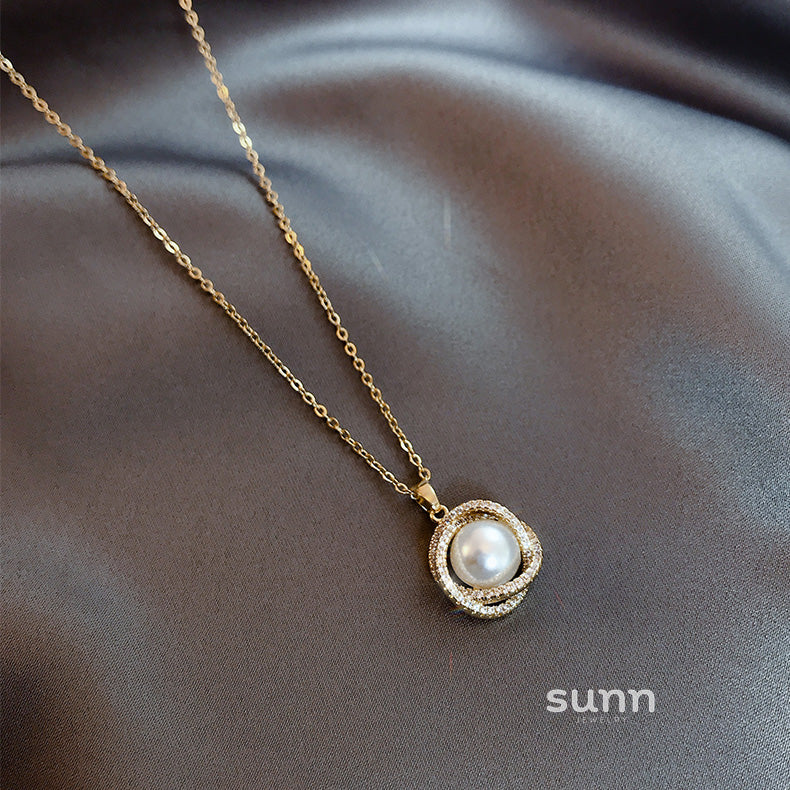 Phoenix Pearl Heart Pendant Necklace [OW78XOQK]