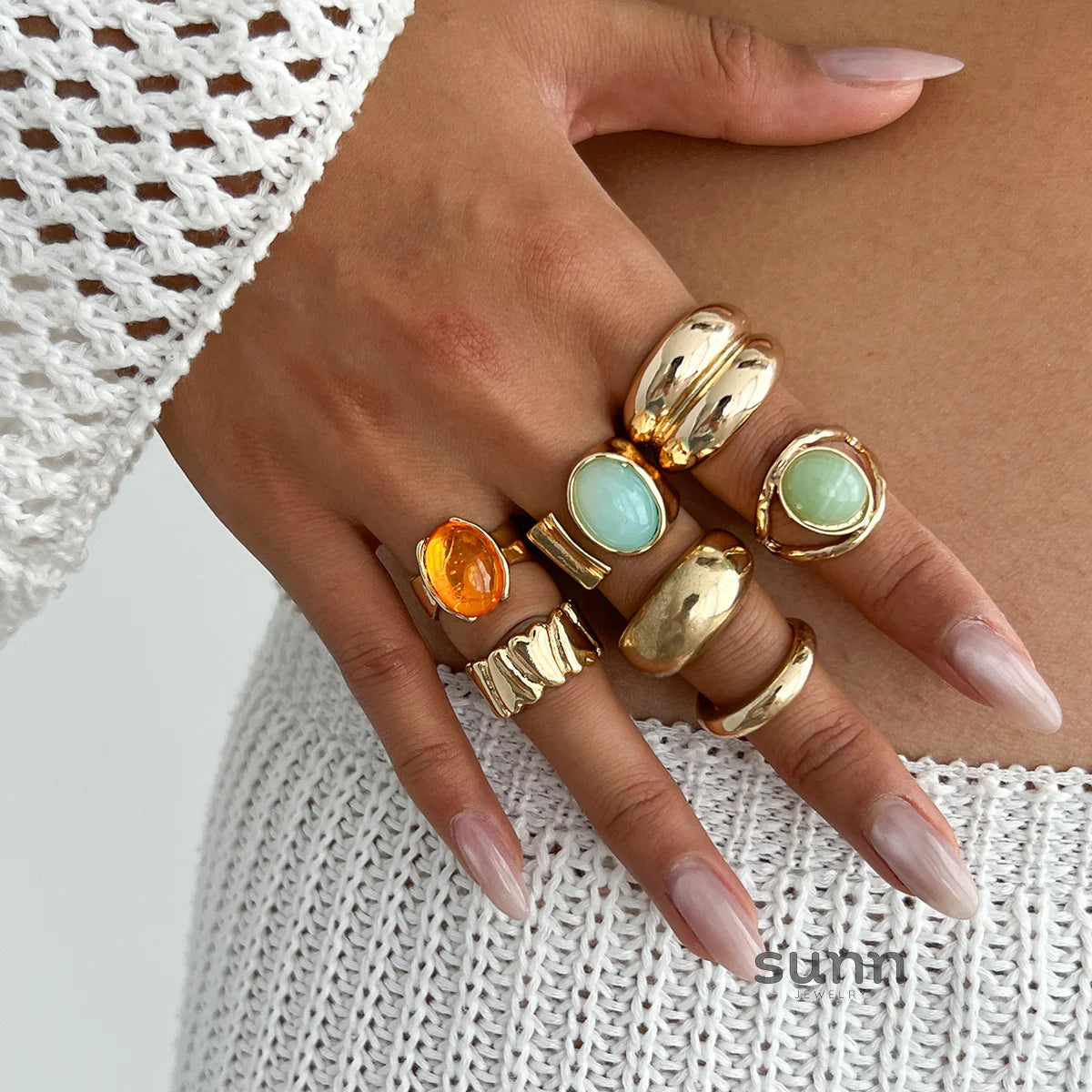 Phoenyx Embellished Ring Set