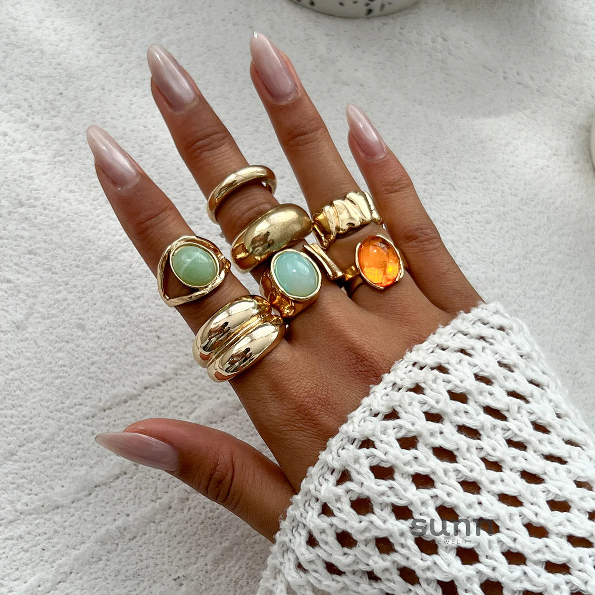 Phoenyx Embellished Ring Set