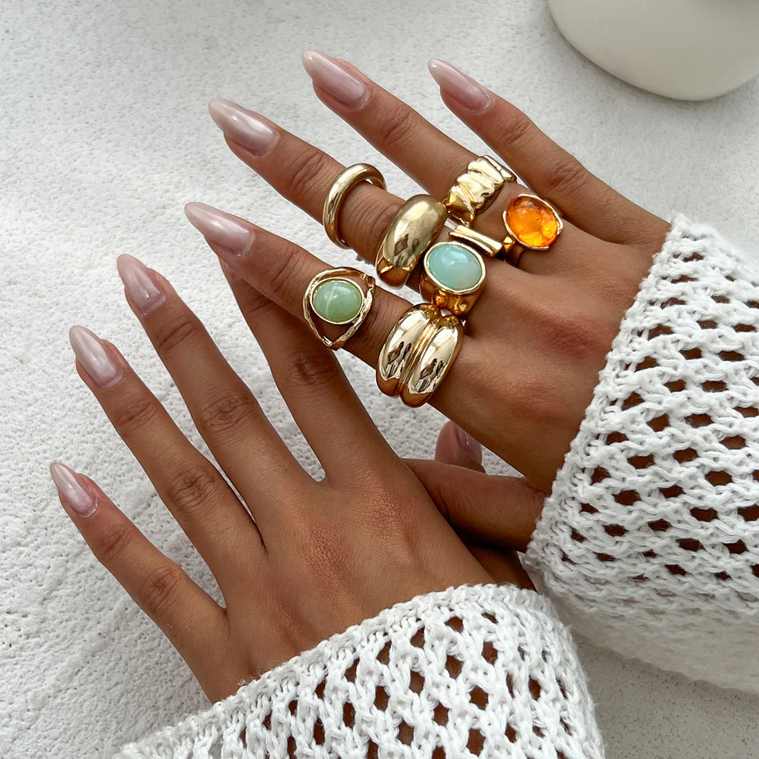 Phoenyx Embellished Ring Set