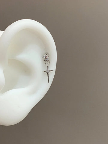 Polina Sparkling Cross Stud Earring