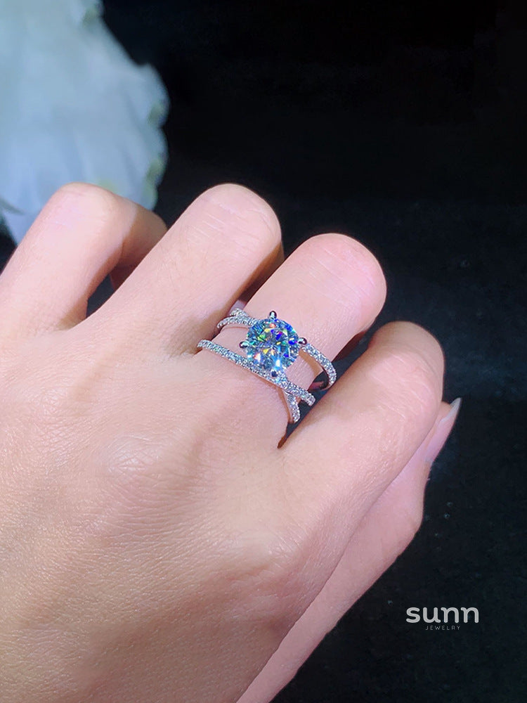 Polly Dazzling Moissanite Ring [GN0BCOUV]
