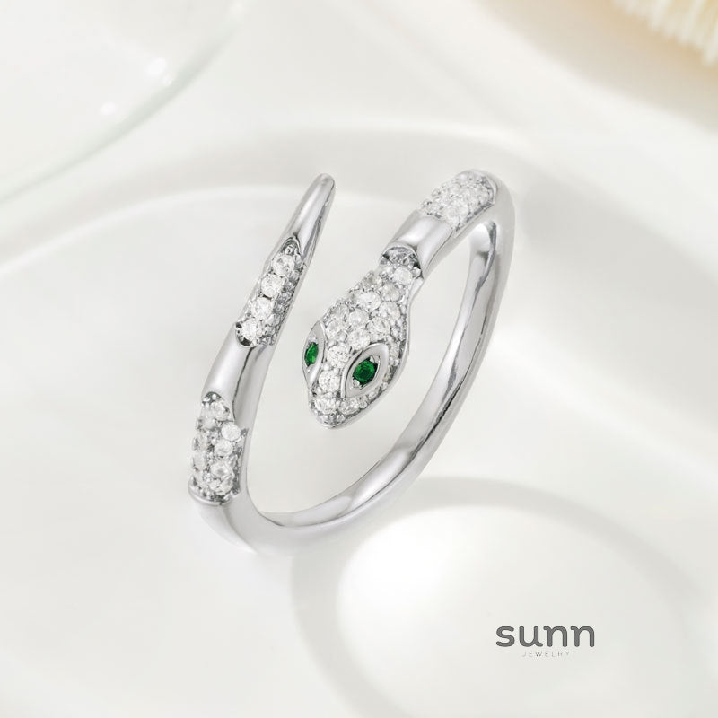 Poppy Serpentine Zircon Ring [9SHRHCBT]