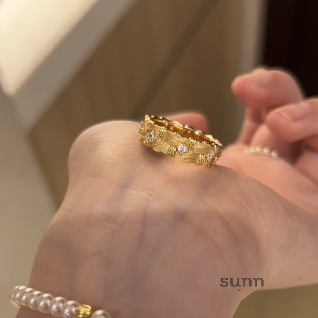 Poppy Woven Diamond Ring [H3G427LB]