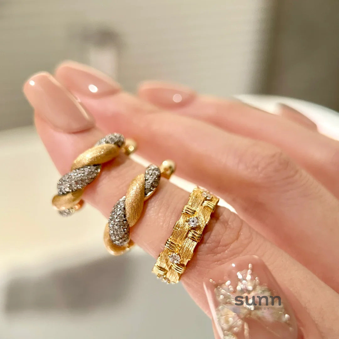 Poppy Woven Diamond Ring [USSYKF5V]