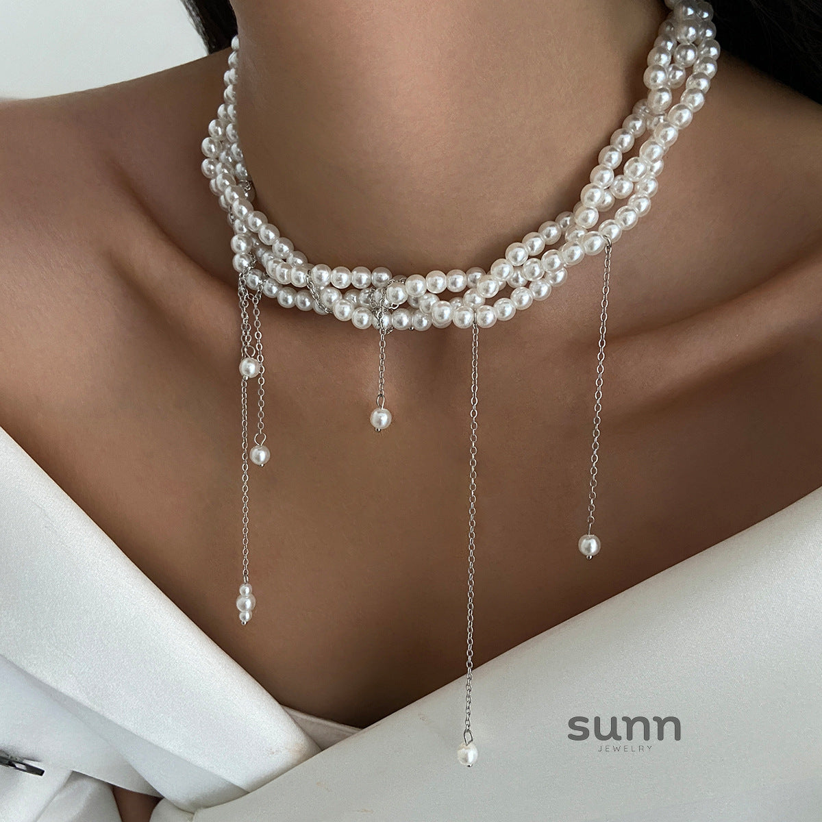 Porter Pearl Cross Choker [XF5T7ZWS]