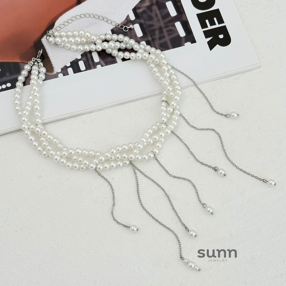 Porter Pearl Cross Choker [768LL0TJ]