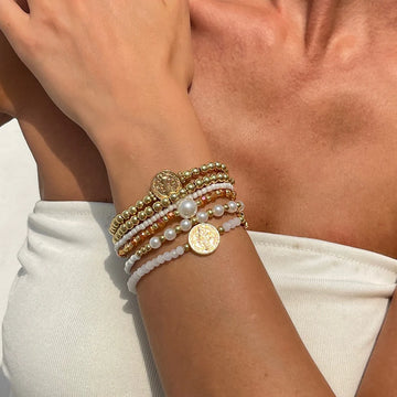 Porter Stacked Coin Bracelets