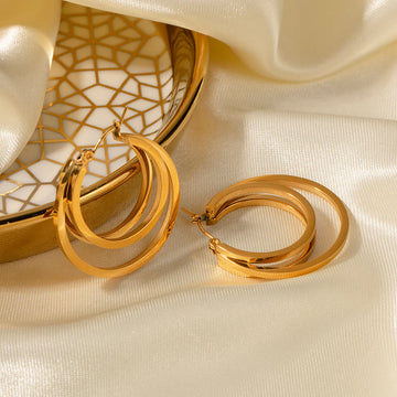Posey Sleek Double-Layer Hoops