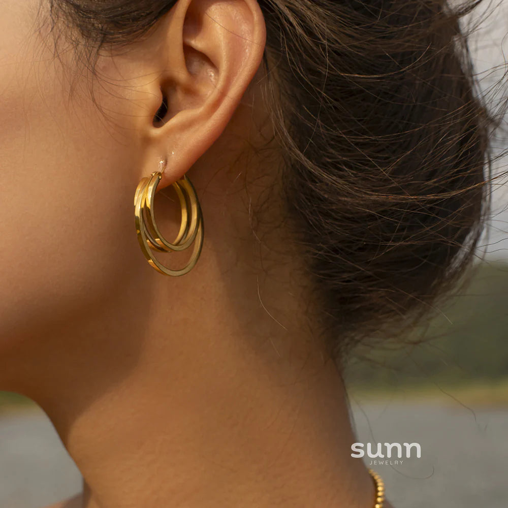 Posey Sleek Double-Layer Hoops