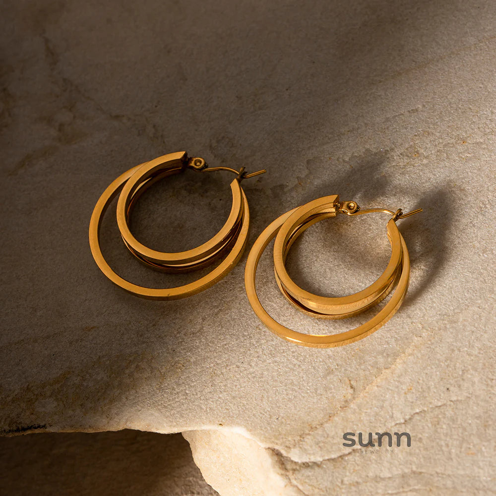 Posey Sleek Double-Layer Hoops