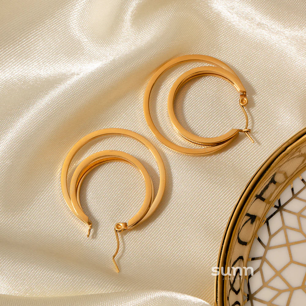 Posey Sleek Double-Layer Hoops