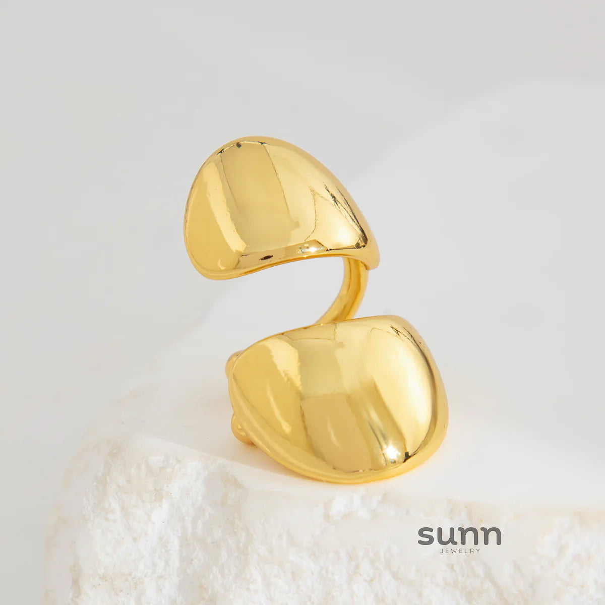 Precious Smooth Curved Leaf Ear Clip