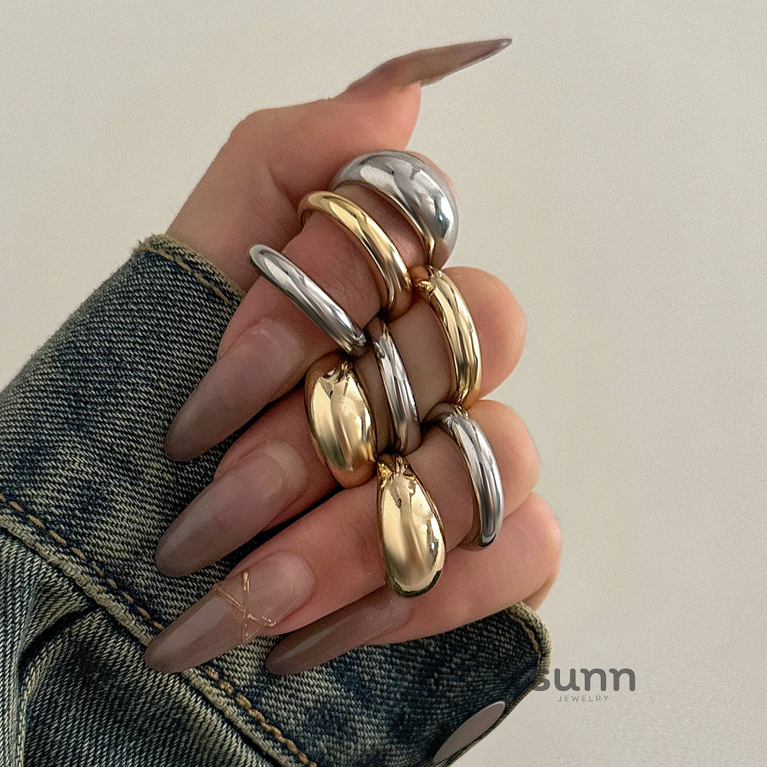 Precious Statement Ring Set [D4MAN3IU]