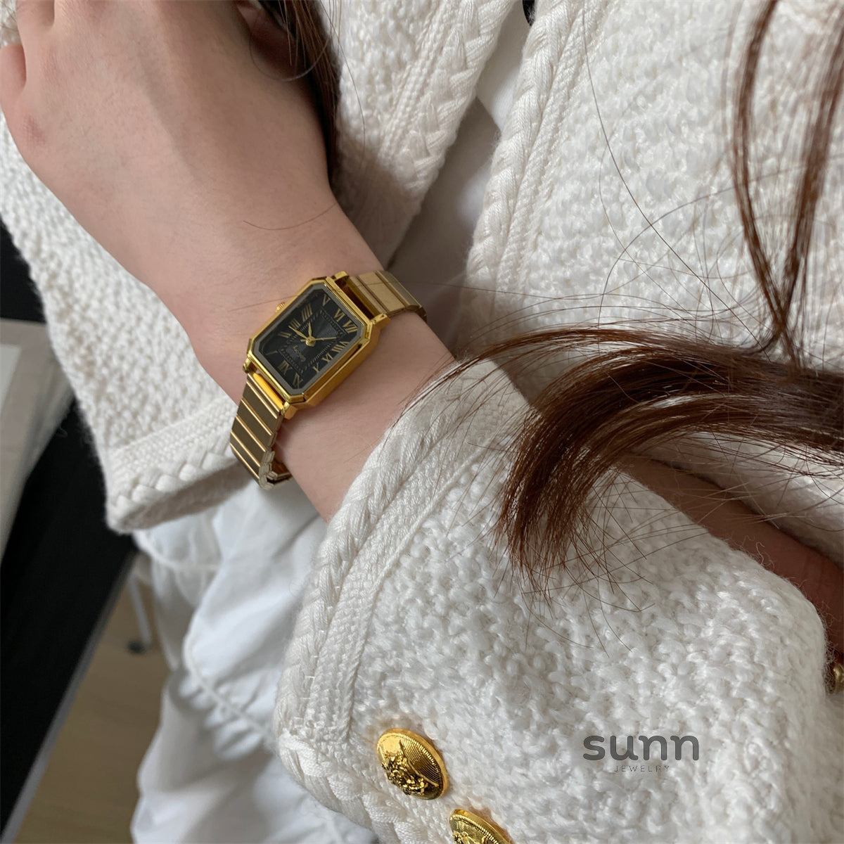 Queenie Luxe Square Roman Watch [YRZB07RC]