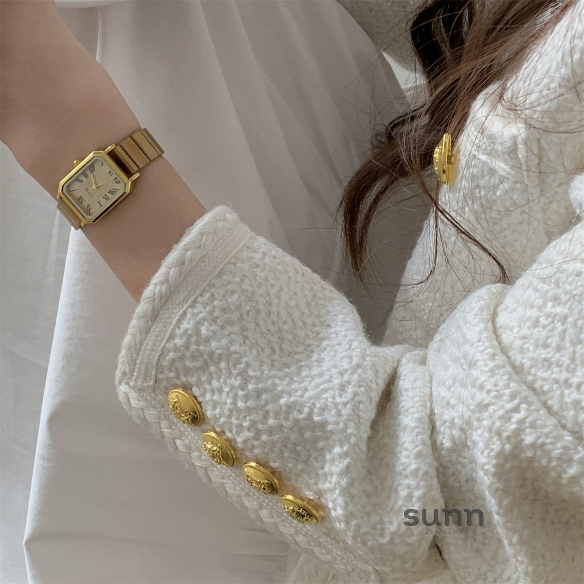 Queenie Luxe Square Roman Watch [9OA9ZNAM]
