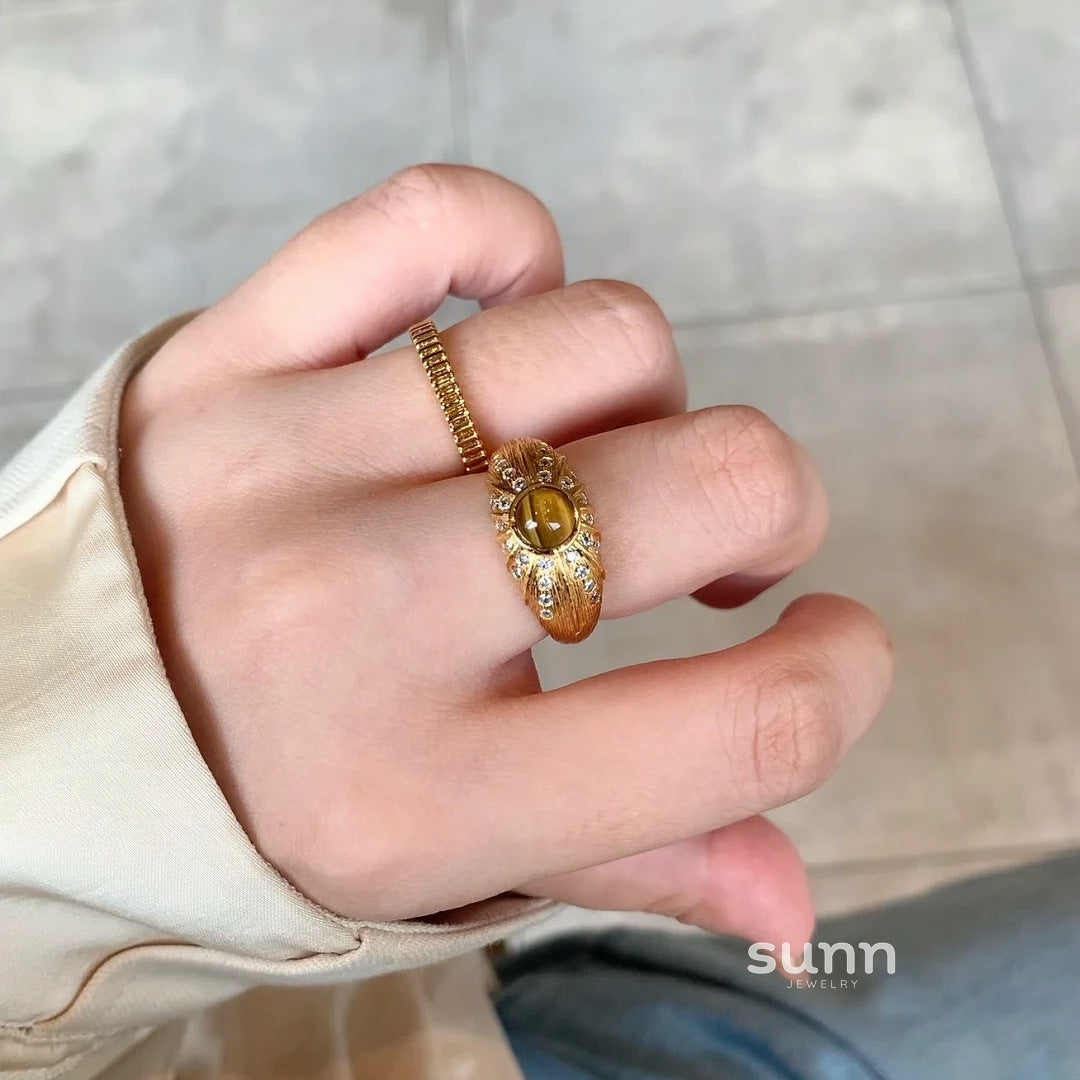 Quetzalli Maillard Tiger Eye Ring [2WXBFPFJ]