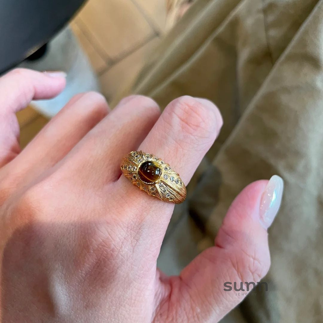 Quetzalli Maillard Tiger Eye Ring [KP2X5WFQ]