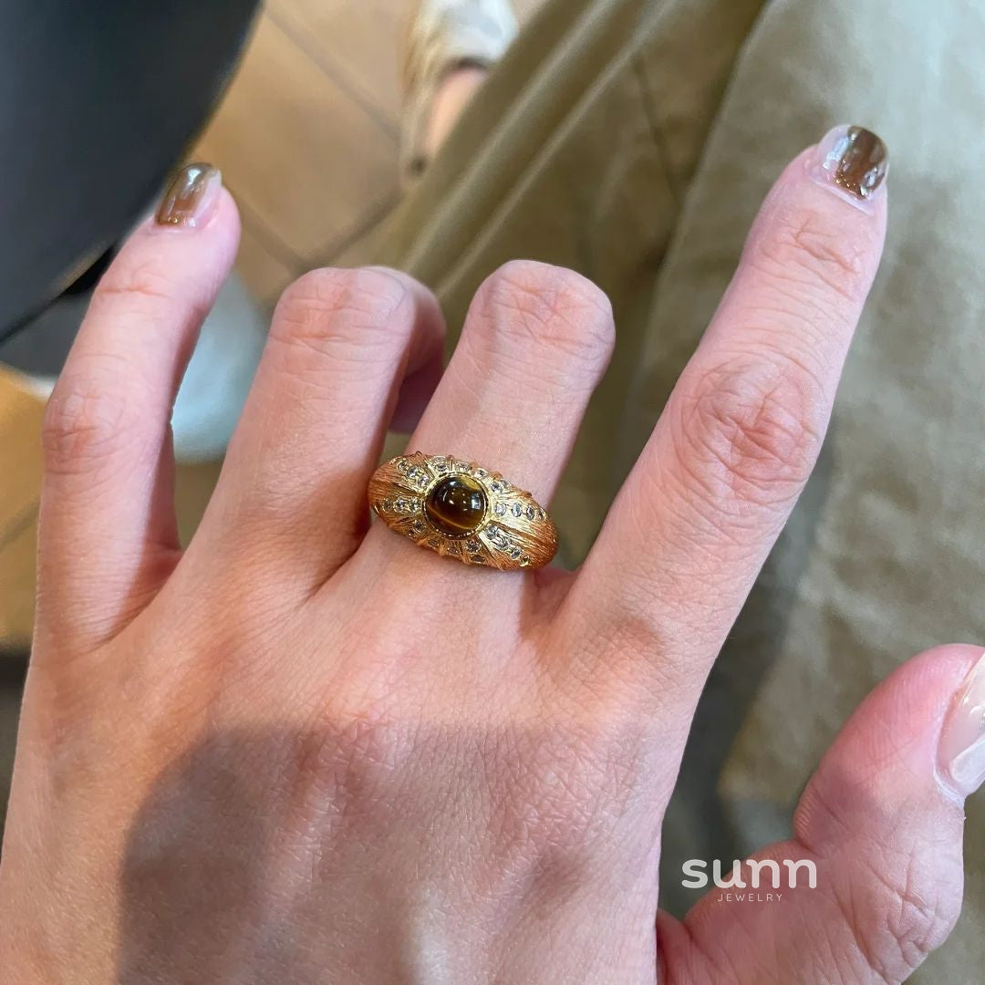 Quetzalli Maillard Tiger Eye Ring [HRVW3U3C]
