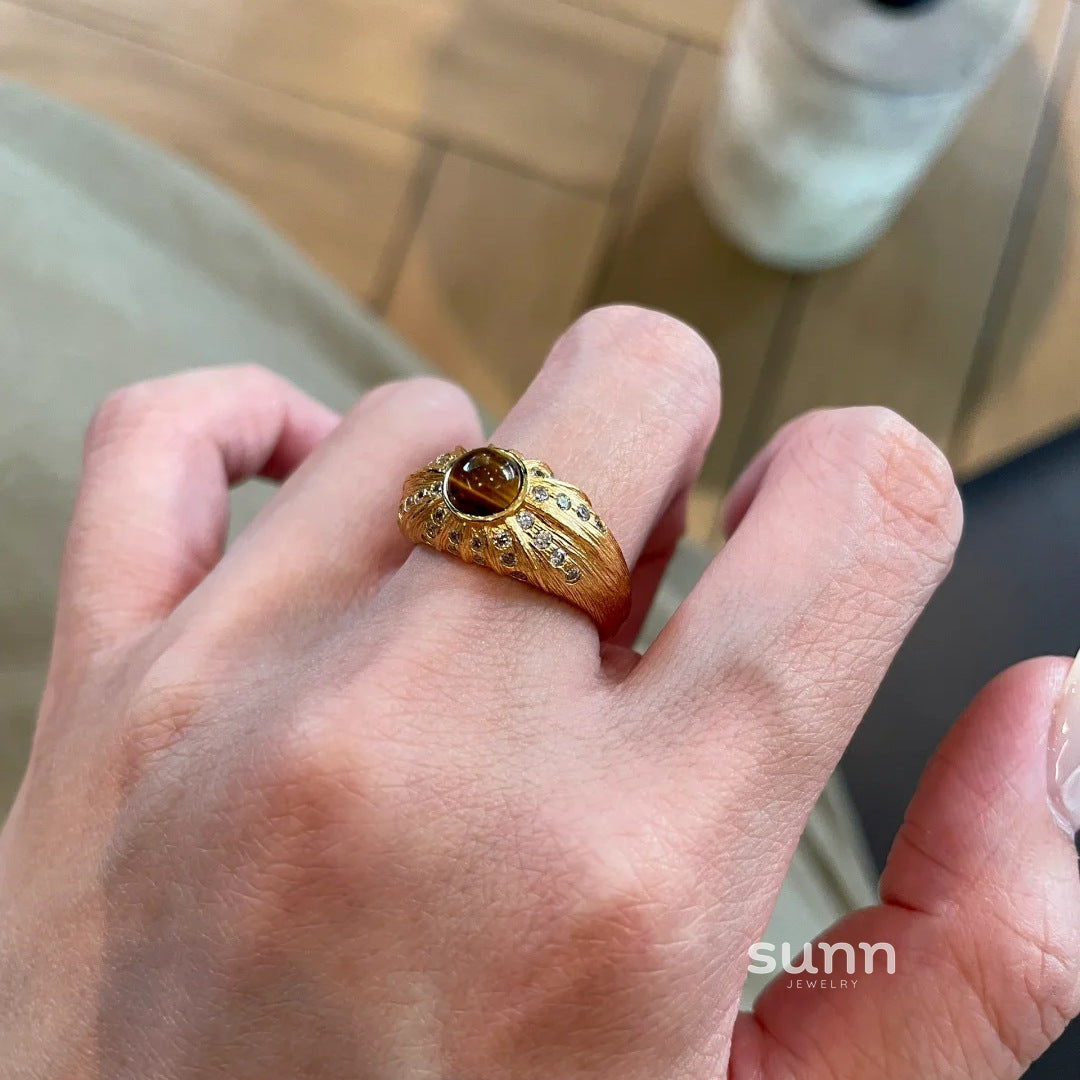 Quetzalli Maillard Tiger Eye Ring [CKTD3VPU]