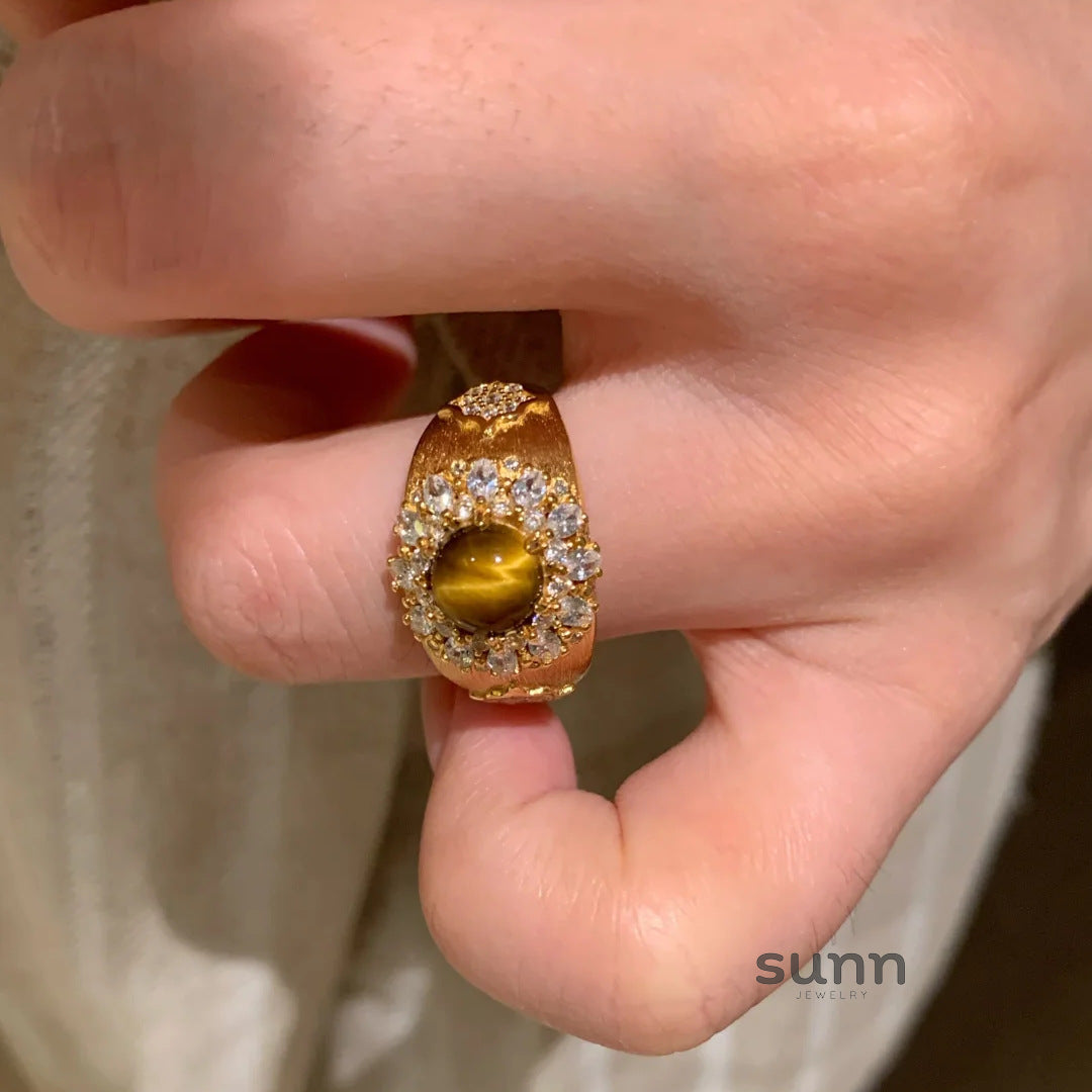 Quetzalli Maillard Tiger Eye Ring [LBR10M4J]