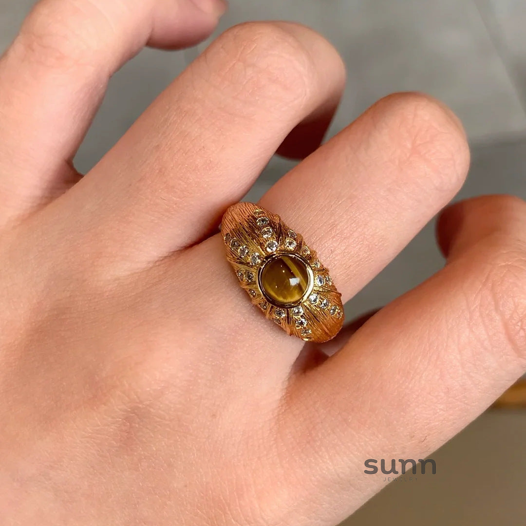 Quetzalli Maillard Tiger Eye Ring [HA88KJRN]