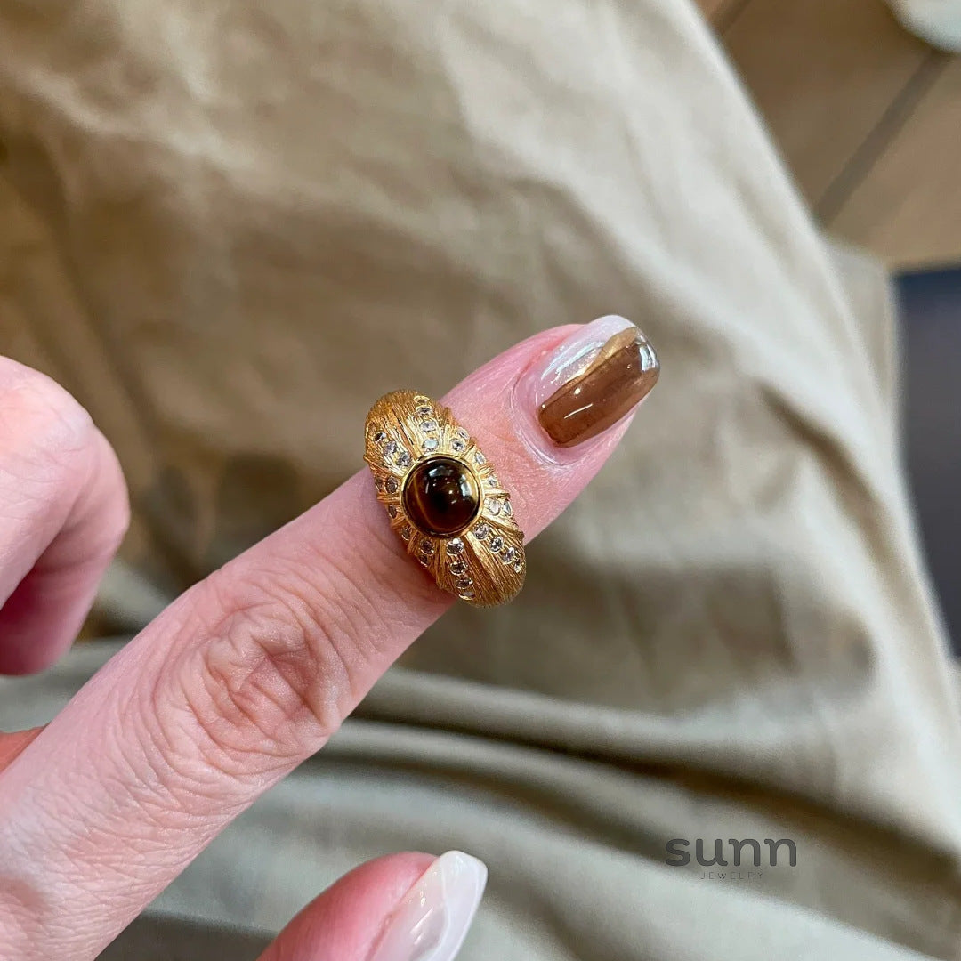 Quetzalli Maillard Tiger Eye Ring [UZR98NHS]