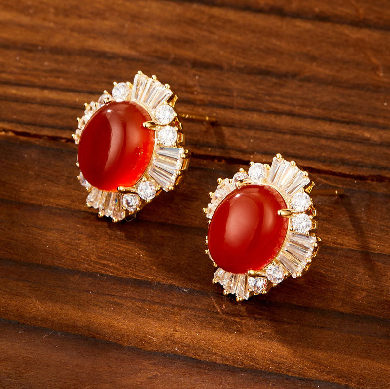 Quetzalli Retro Zircon Earrings [YHSOA5VC]