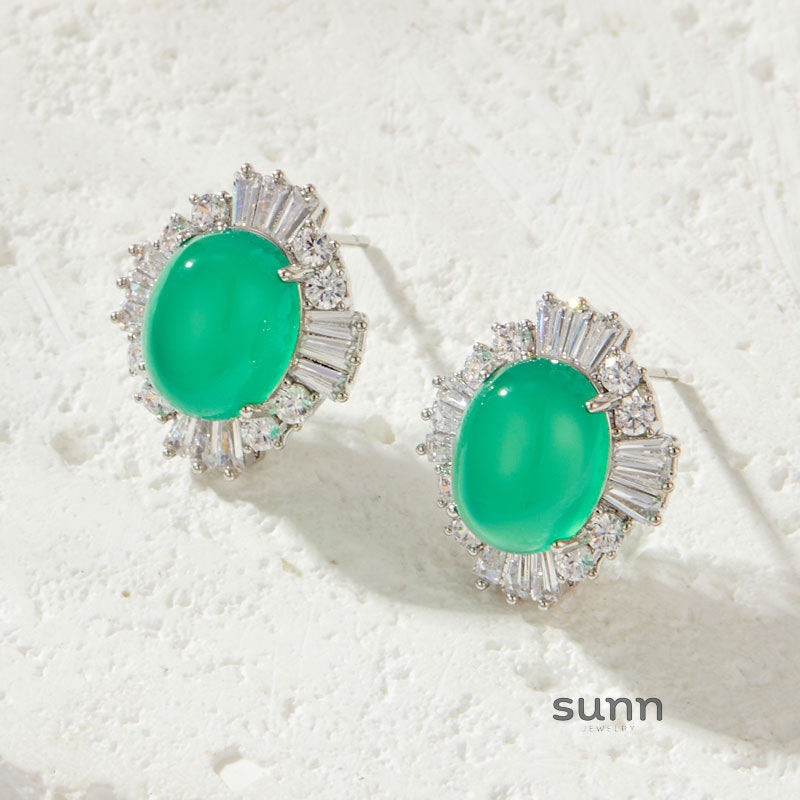 Quetzalli Retro Zircon Earrings [KF1Z3739]