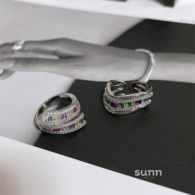 Quincy Rainbow Zircon Ring [QTPS0ACD]