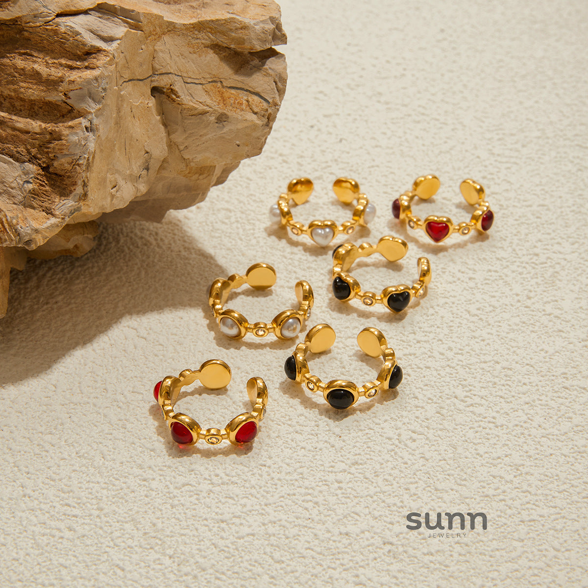 Quinley Crystal Ring Set [HK9PFTWH]
