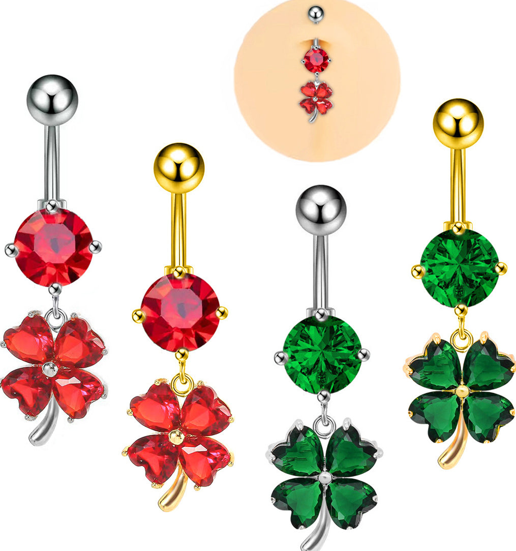 Quinn Zircon Clover Belly Ring [MKRT2O17]