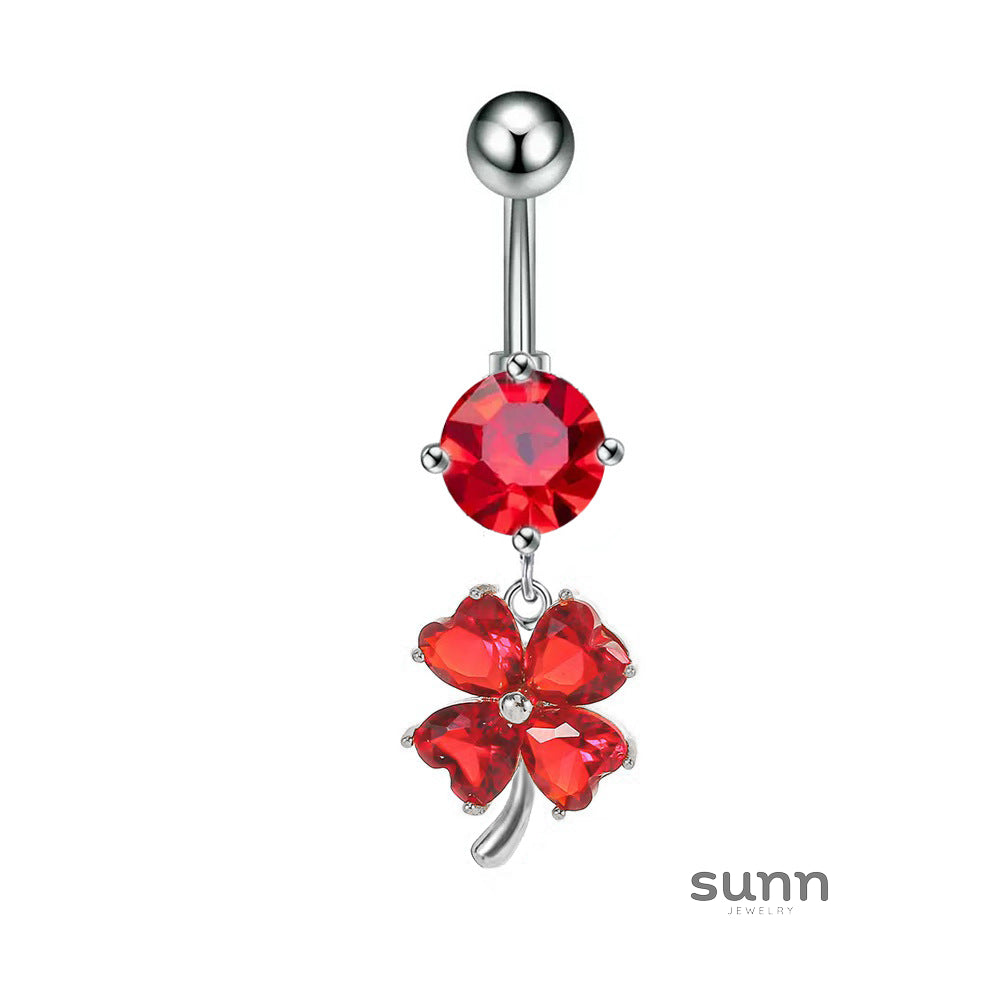 Quinn Zircon Clover Belly Ring [MKRT2O17]