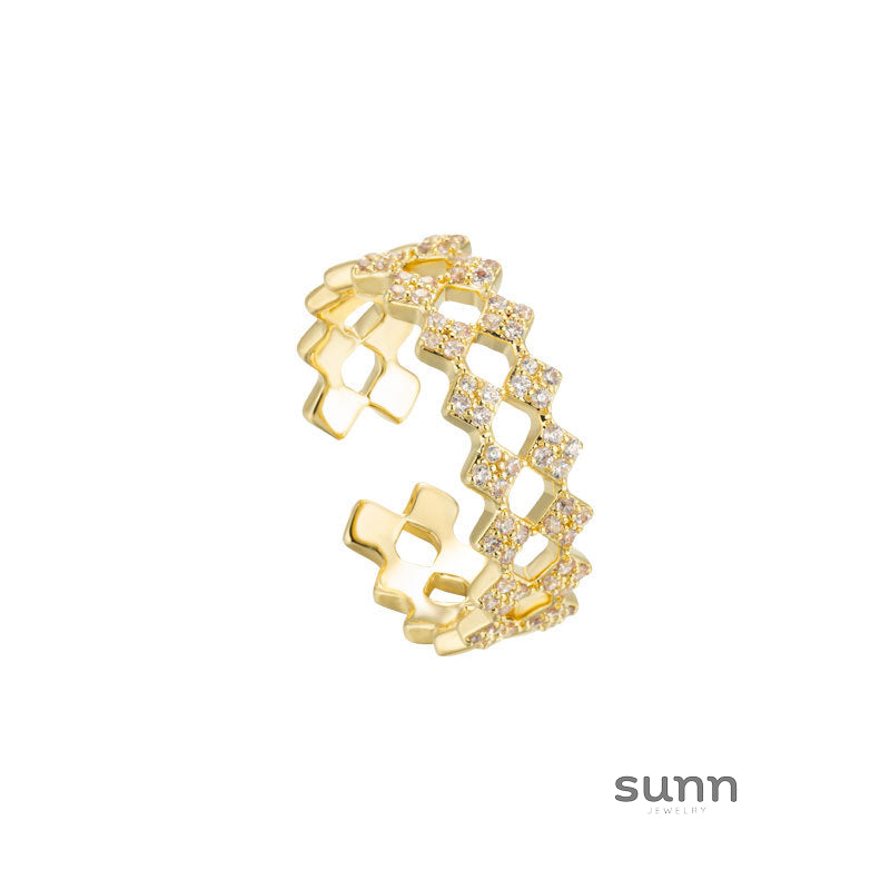 Quinnlyn Double Layer Zircon Ring [FG2WK7ZS]