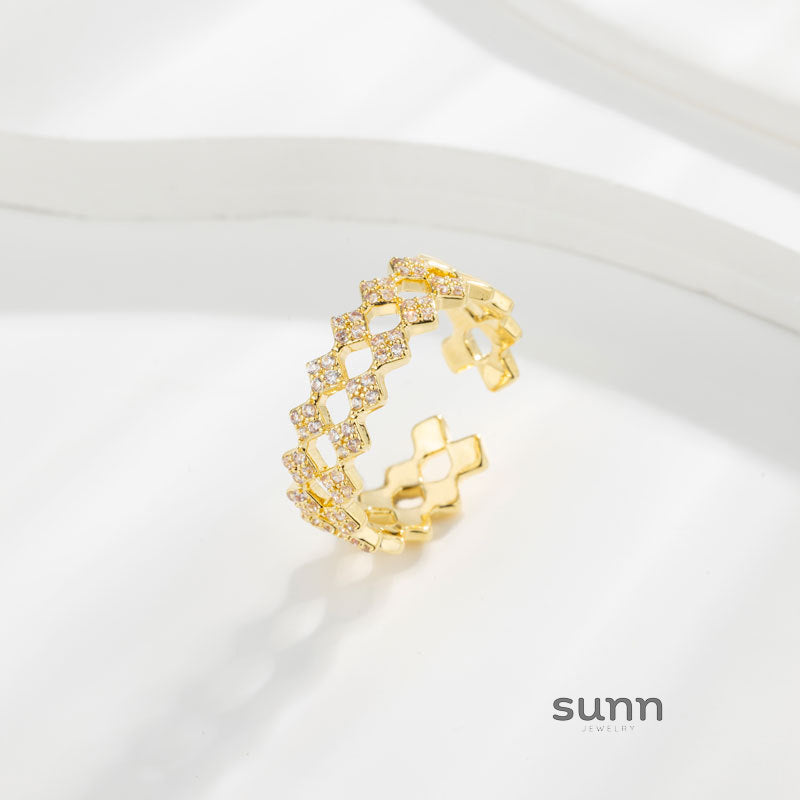 Quinnlyn Double Layer Zircon Ring [ALRSJGYJ]