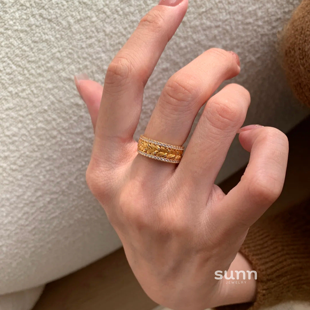 Rachael Sparkle Wheat Ring [CUZP1TDL]