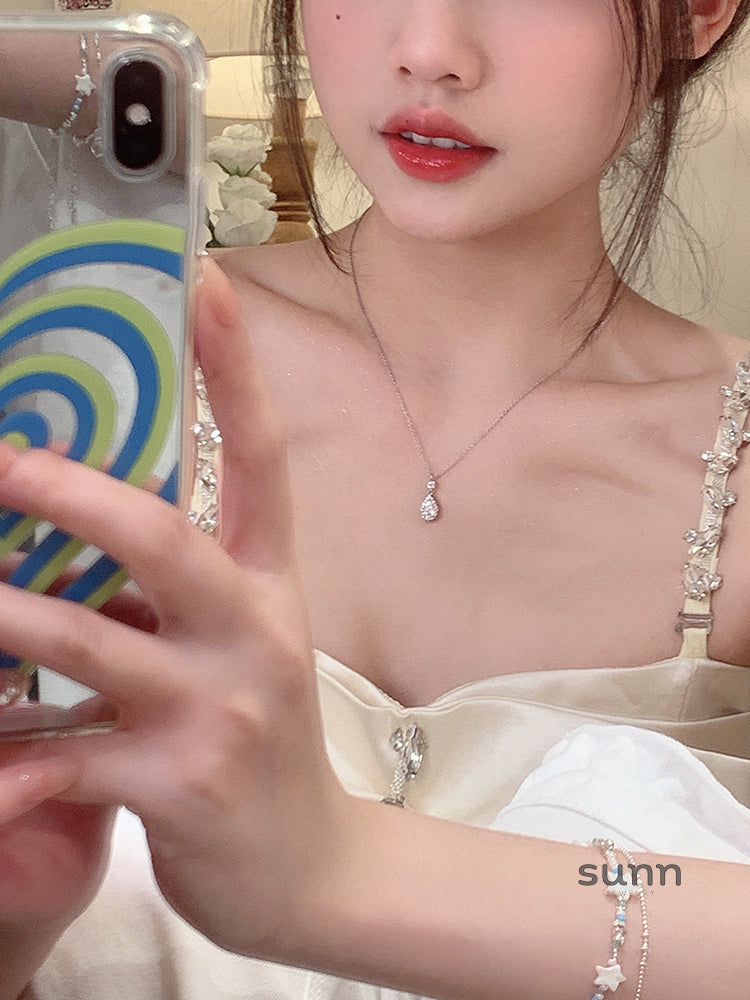 Raeleigh Silver Teardrop Necklace [SK0IBRW3]