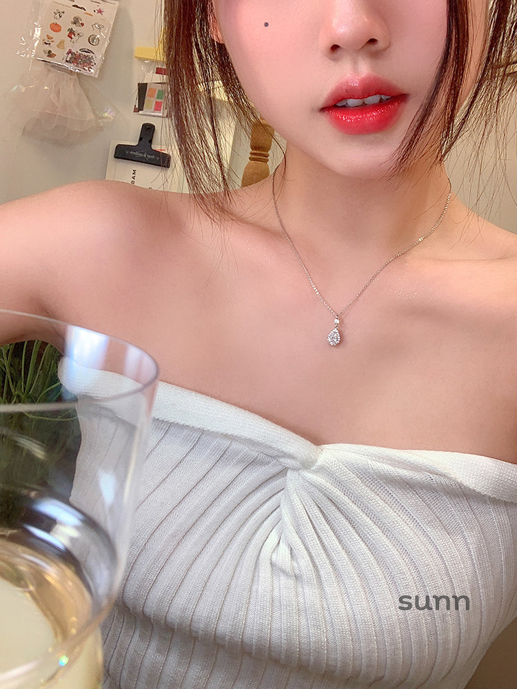Raeleigh Silver Teardrop Necklace [69M2MSMO]