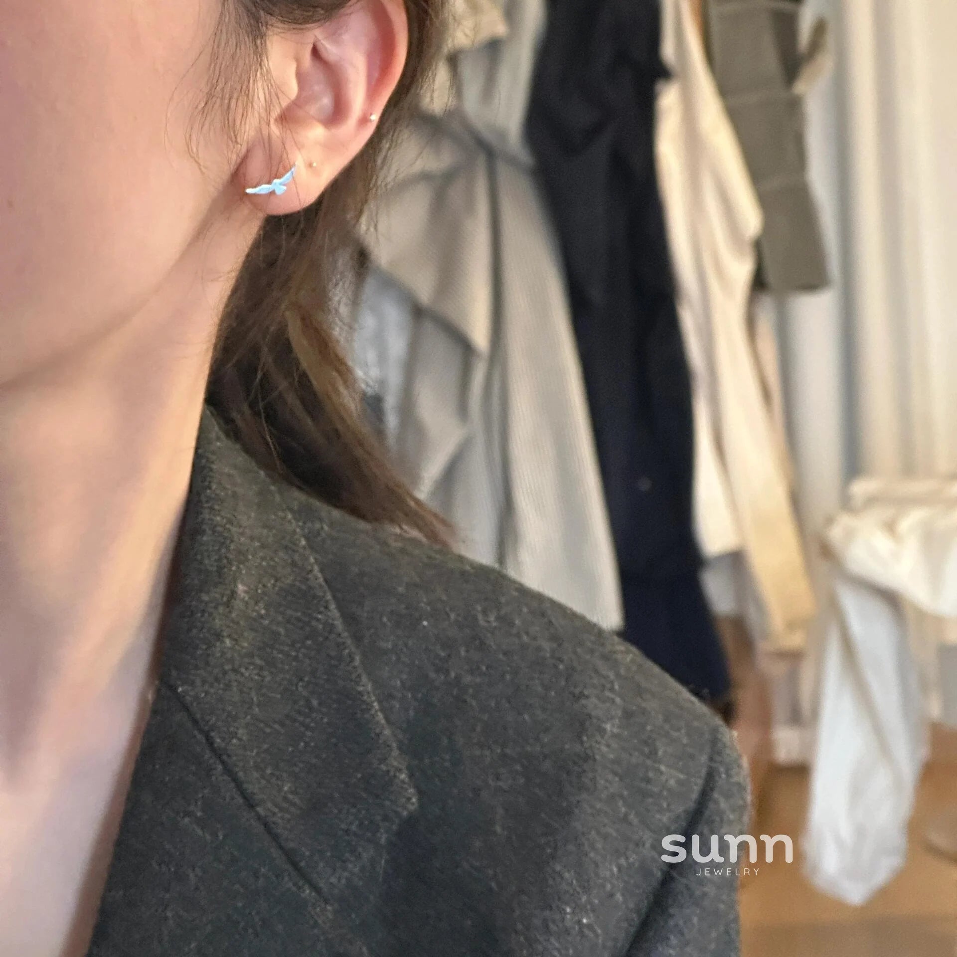 Raelynne Asymmetric Seagull Studs