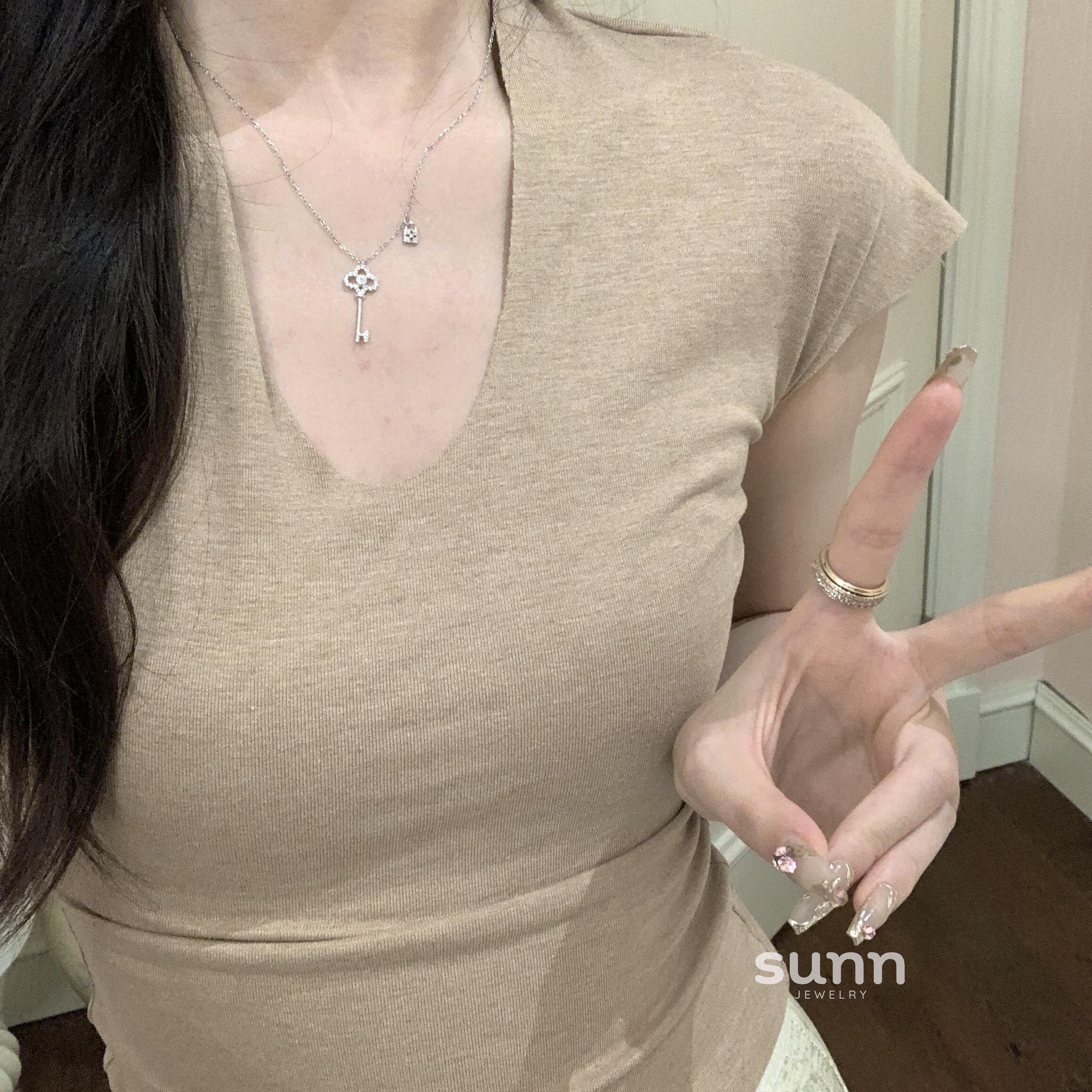 Rafaella Radiant Key Lock Necklace