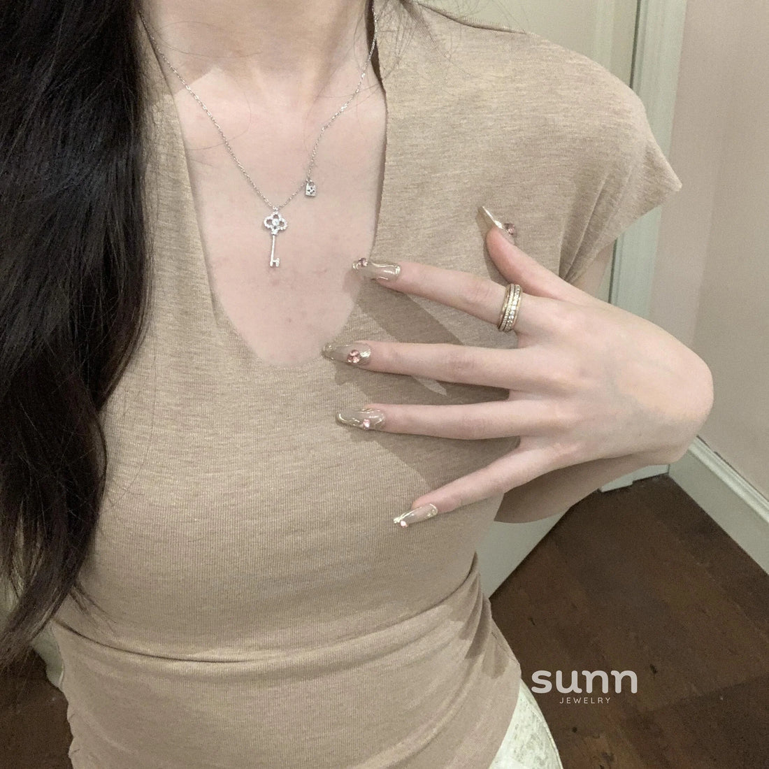 Rafaella Radiant Key Lock Necklace