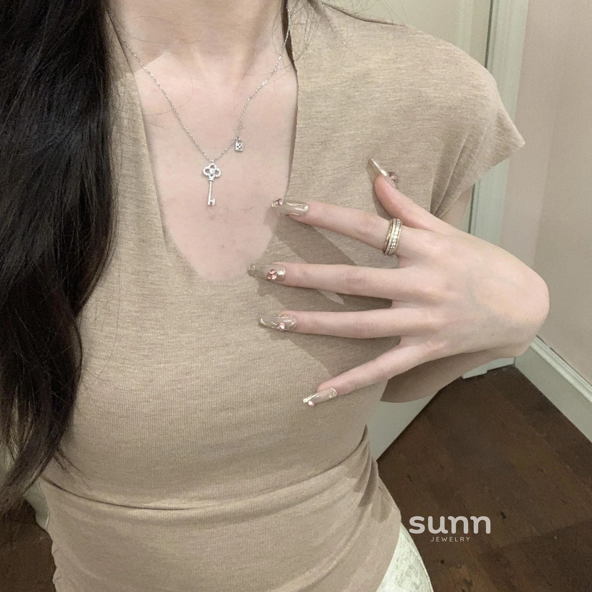 Rafaella Radiant Key Lock Necklace