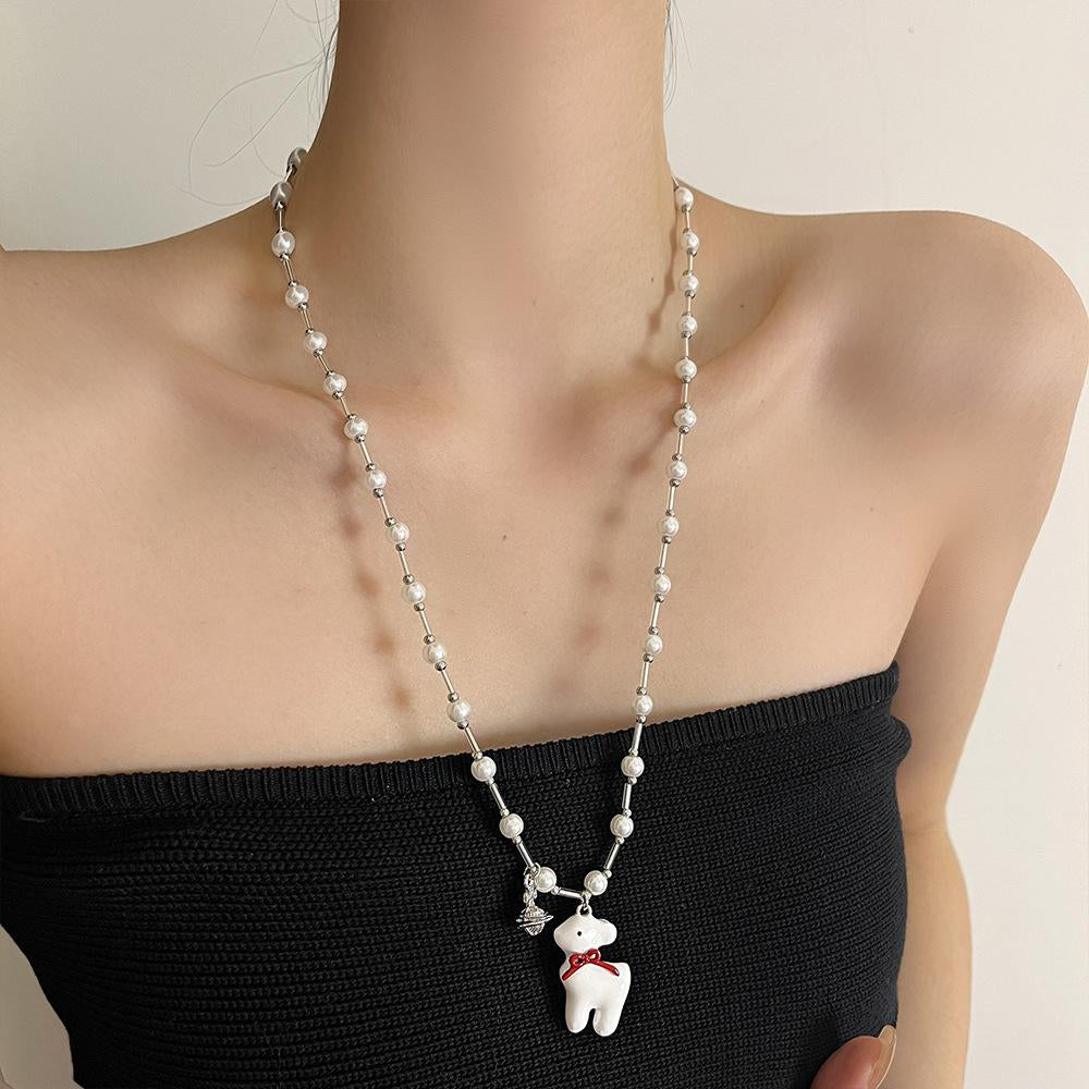 Raghad Deer Pearl Necklace [ZREK0C53]