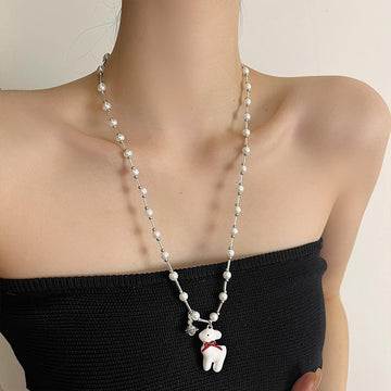 Raghad Deer Pearl Necklace [ZREK0C53]