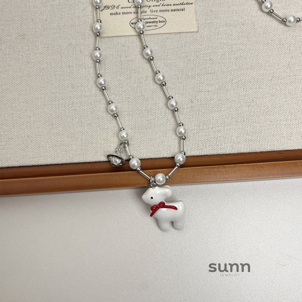 Raghad Deer Pearl Necklace [MTQIQSYK]