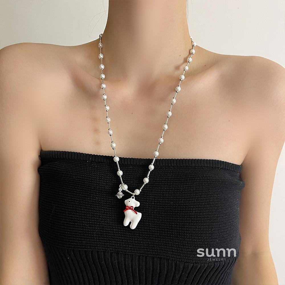 Raghad Deer Pearl Necklace [J61B9VNS]