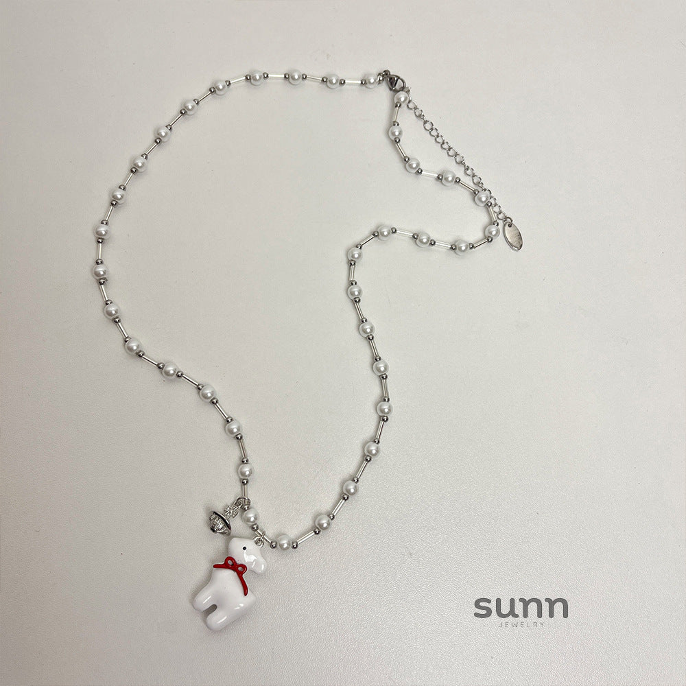 Raghad Deer Pearl Necklace [JPE5WS44]